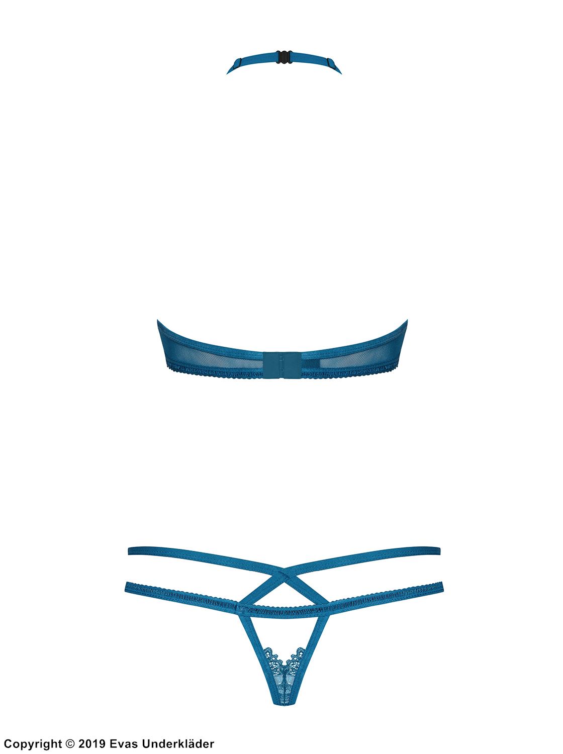 Sött underklädesset med strasshängen, 2 delar